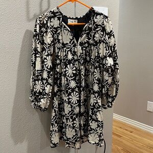 Mille Daisy dress in midnight blooms, XXS